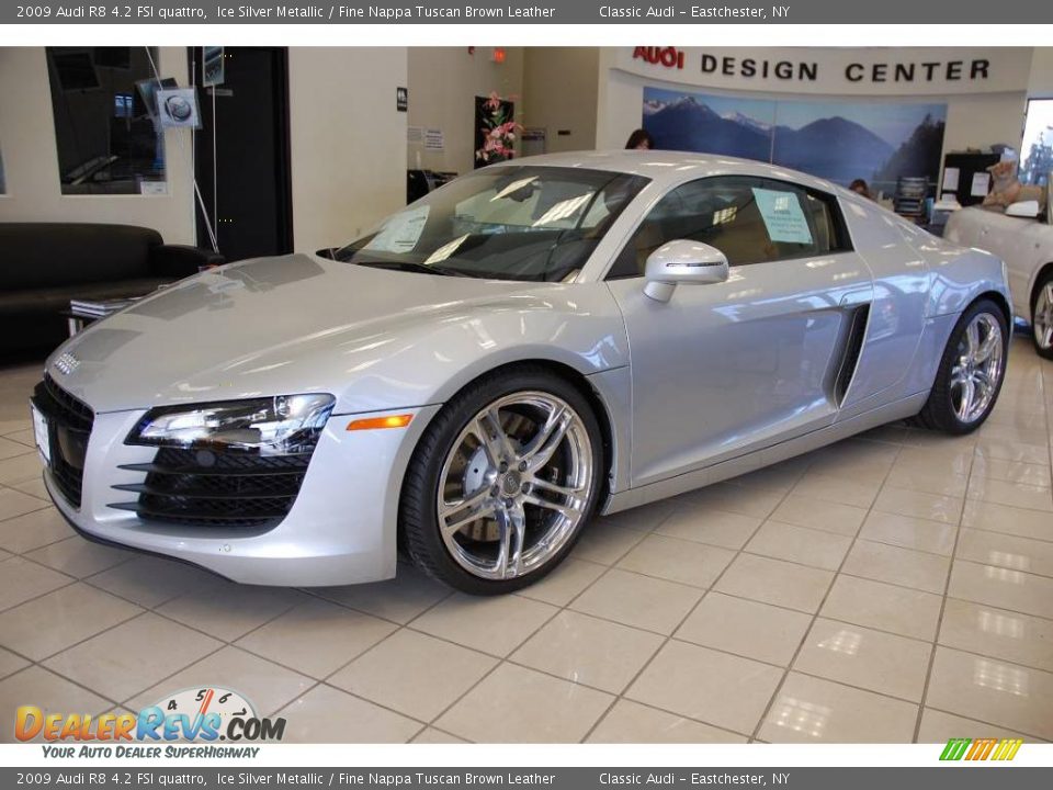 2009 Audi R8 4.2 FSI quattro Ice Silver Metallic / Fine Nappa Tuscan Brown Leather Photo #2