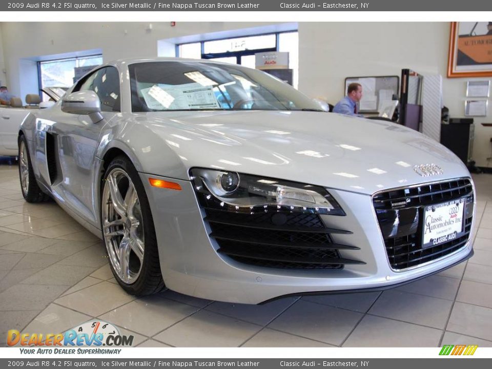 2009 Audi R8 4.2 FSI quattro Ice Silver Metallic / Fine Nappa Tuscan Brown Leather Photo #7