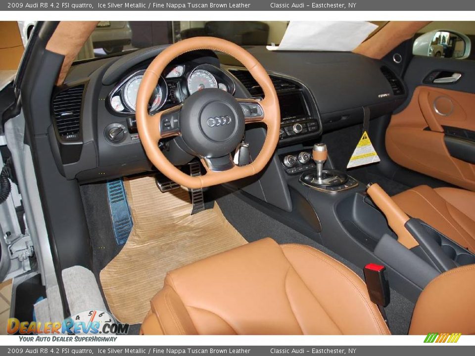 2009 Audi R8 4.2 FSI quattro Ice Silver Metallic / Fine Nappa Tuscan Brown Leather Photo #10