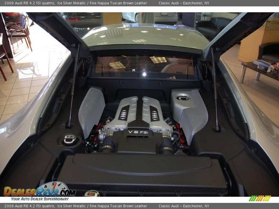 2009 Audi R8 4.2 FSI quattro Ice Silver Metallic / Fine Nappa Tuscan Brown Leather Photo #13