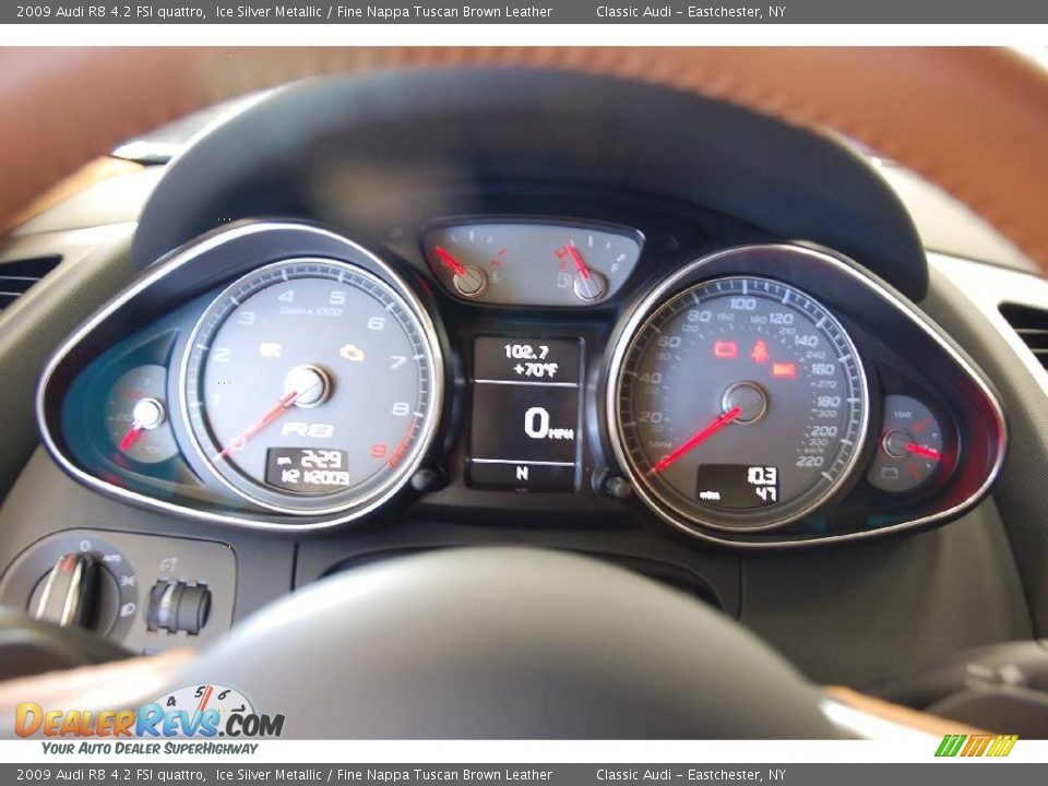 2009 Audi R8 4.2 FSI quattro Ice Silver Metallic / Fine Nappa Tuscan Brown Leather Photo #22