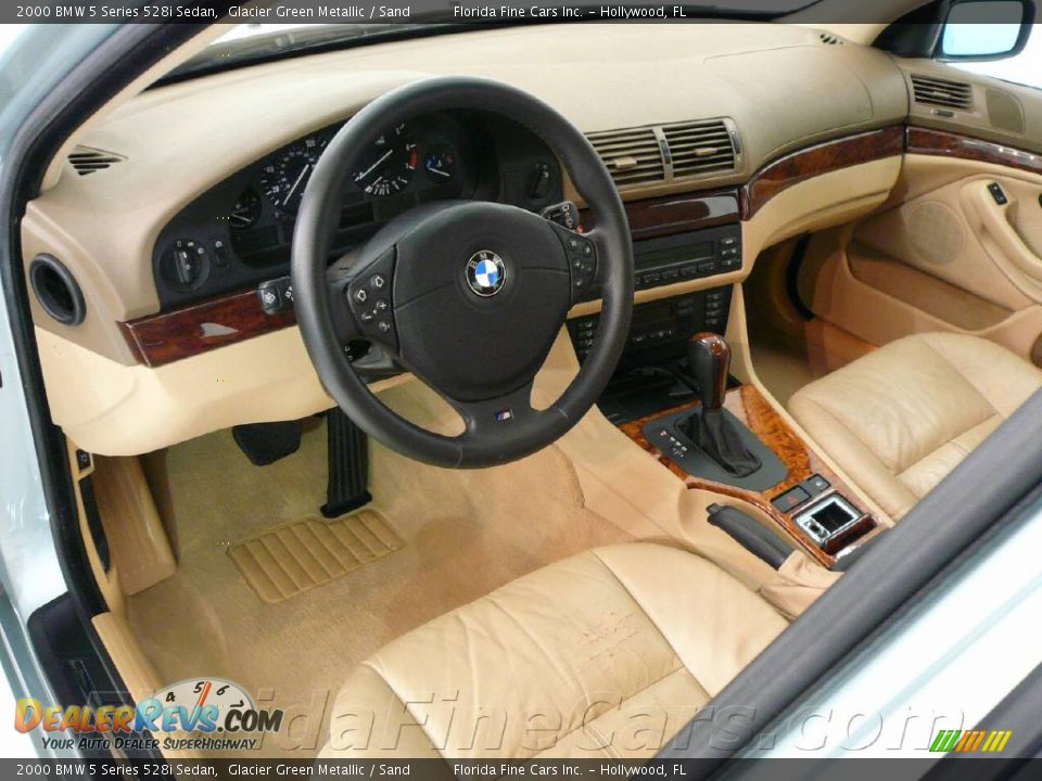 2000 BMW 5 Series 528i Sedan Glacier Green Metallic / Sand Photo #12