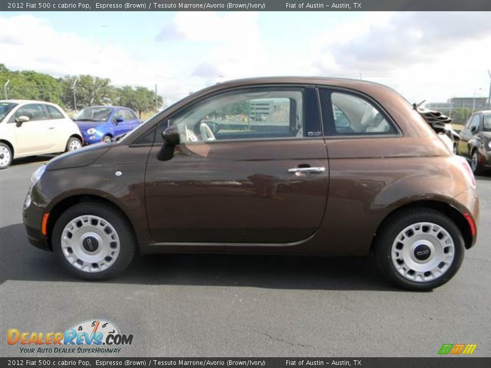 Espresso (Brown) 2012 Fiat 500 c cabrio Pop Photo #2