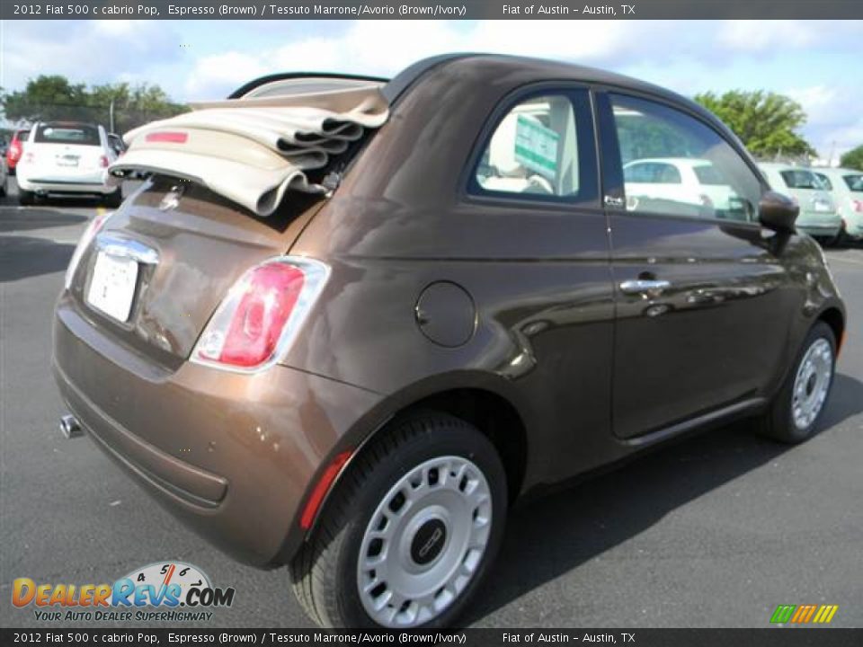 2012 Fiat 500 c cabrio Pop Espresso (Brown) / Tessuto Marrone/Avorio (Brown/Ivory) Photo #3