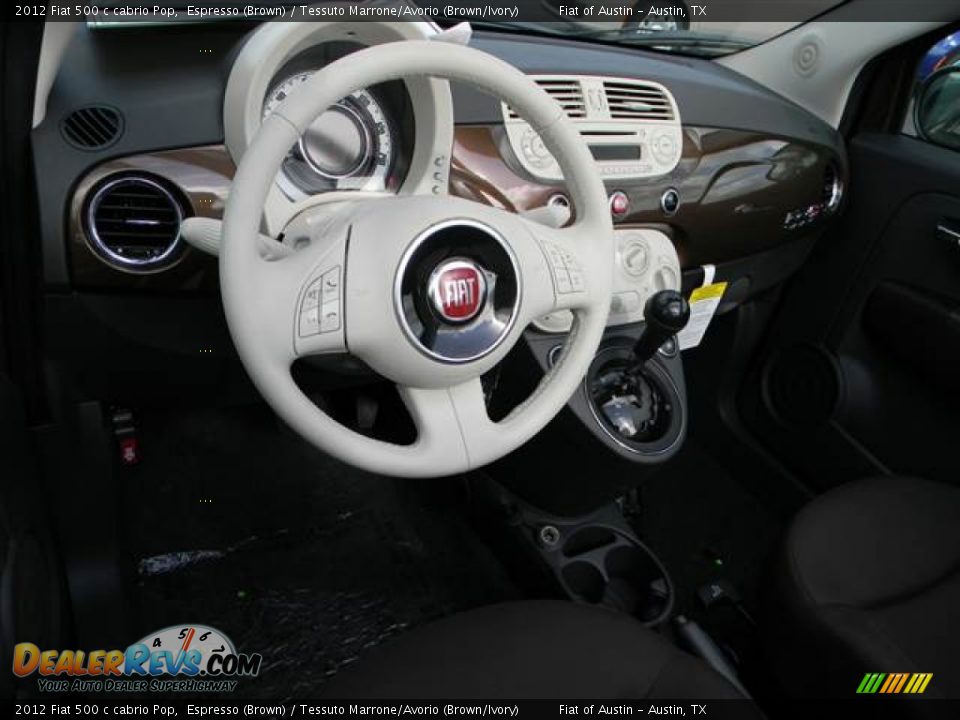 2012 Fiat 500 c cabrio Pop Espresso (Brown) / Tessuto Marrone/Avorio (Brown/Ivory) Photo #5