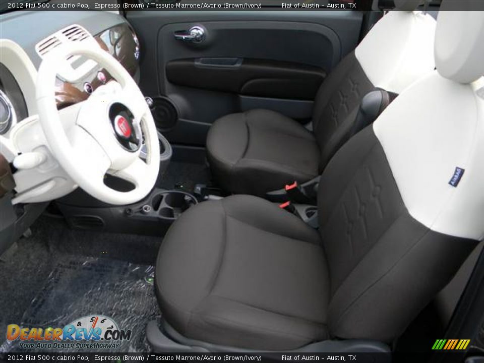 2012 Fiat 500 c cabrio Pop Espresso (Brown) / Tessuto Marrone/Avorio (Brown/Ivory) Photo #6