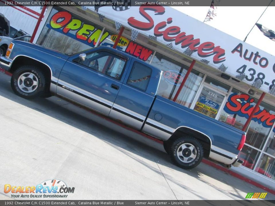 1992 Chevrolet C/K C1500 Extended Cab Catalina Blue Metallic / Blue Photo #2