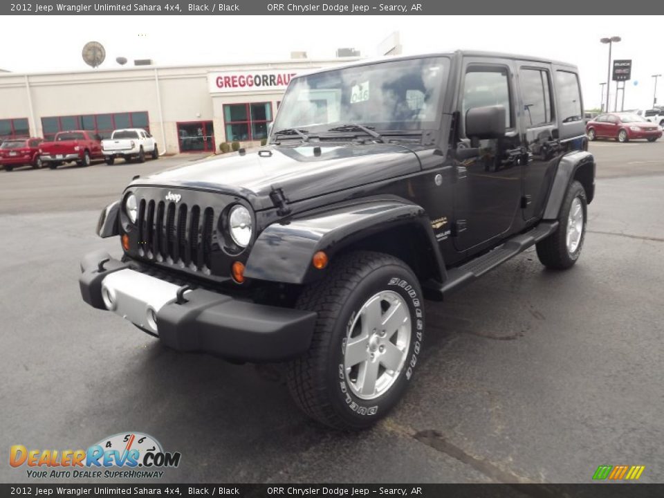2012 Jeep Wrangler Unlimited Sahara 4x4 Black / Black Photo #1