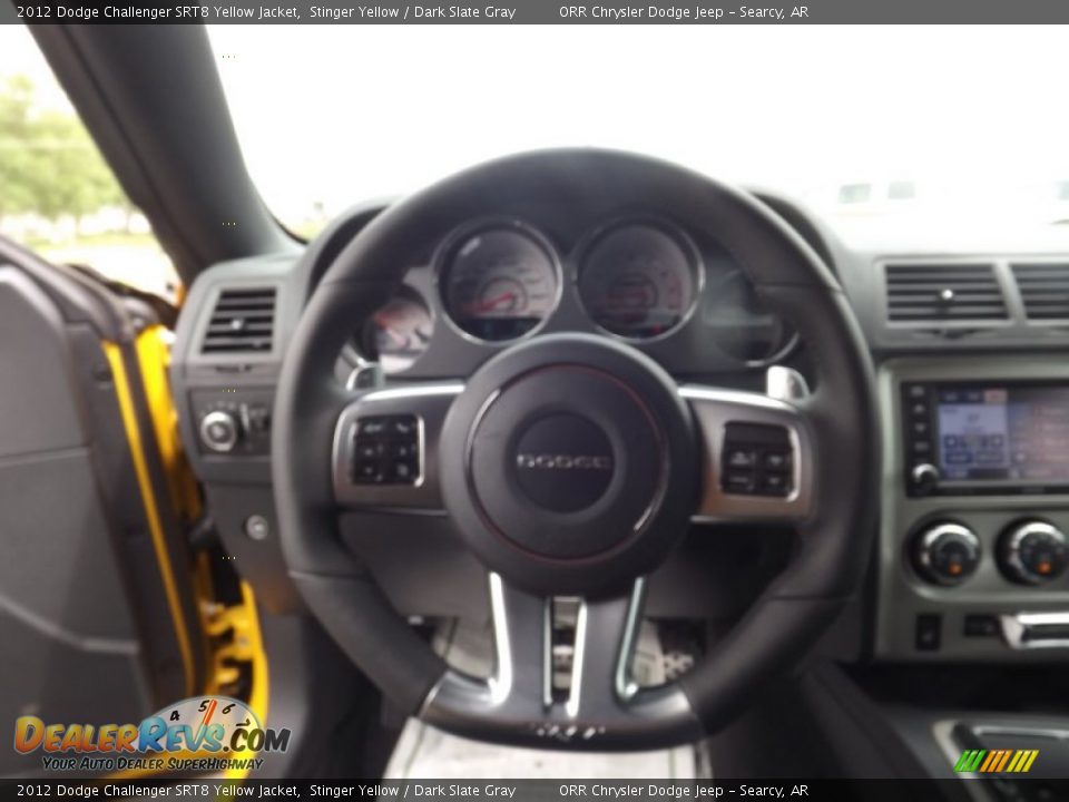 2012 Dodge Challenger SRT8 Yellow Jacket Steering Wheel Photo #12