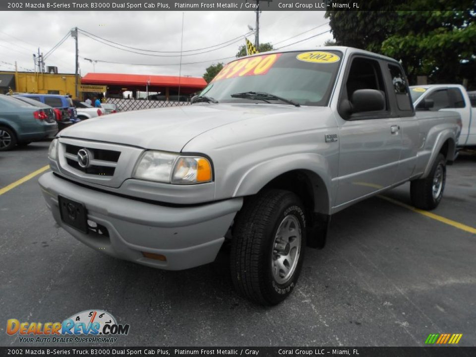 2002 Mazda B-Series Truck B3000 Dual Sport Cab Plus Platinum Frost Metallic / Gray Photo #2