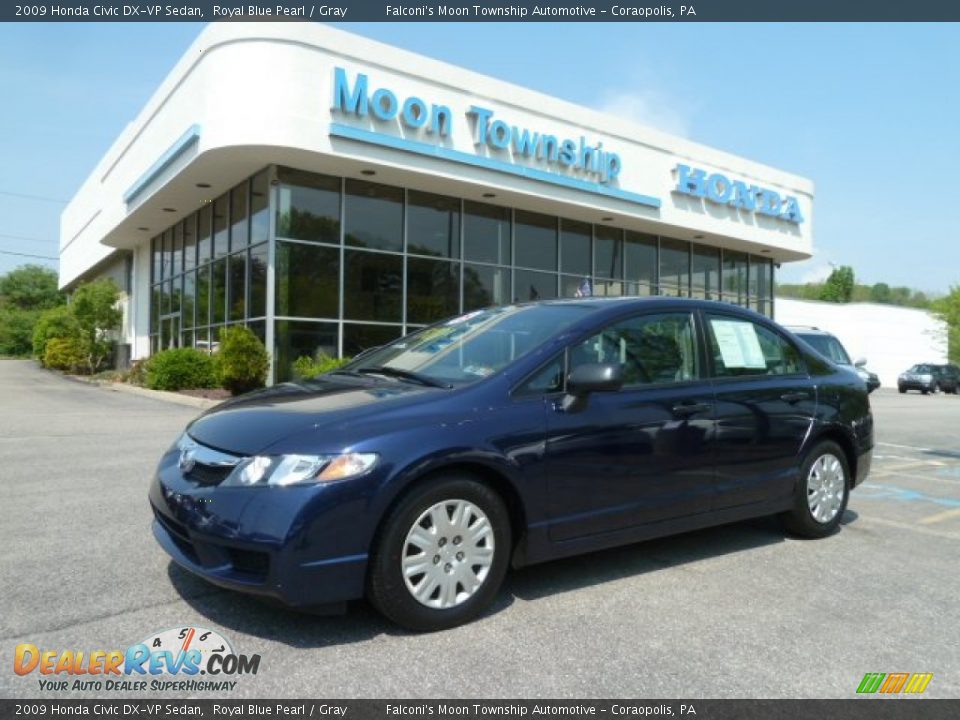 2009 Honda Civic DX-VP Sedan Royal Blue Pearl / Gray Photo #1