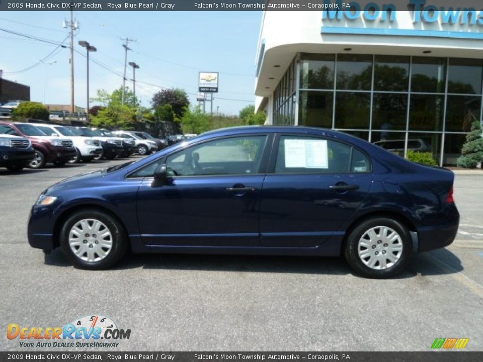2009 Honda Civic DX-VP Sedan Royal Blue Pearl / Gray Photo #2