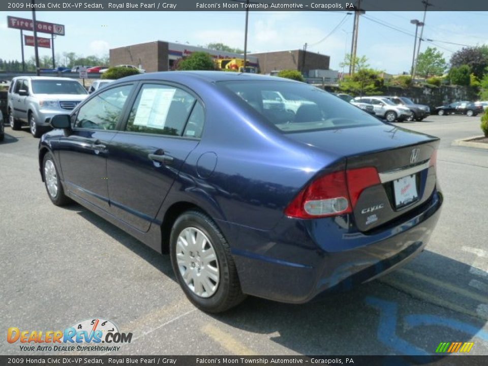 2009 Honda Civic DX-VP Sedan Royal Blue Pearl / Gray Photo #3