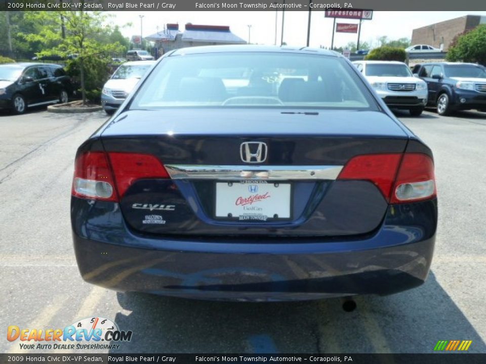 2009 Honda Civic DX-VP Sedan Royal Blue Pearl / Gray Photo #4