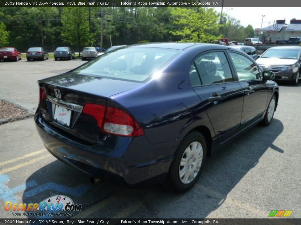 2009 Honda Civic DX-VP Sedan Royal Blue Pearl / Gray Photo #5
