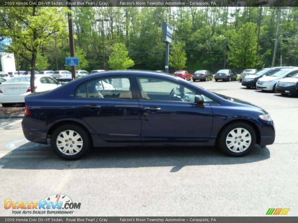 2009 Honda Civic DX-VP Sedan Royal Blue Pearl / Gray Photo #6