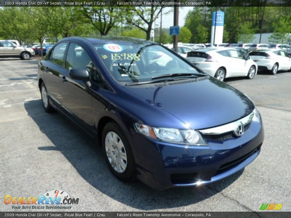 2009 Honda Civic DX-VP Sedan Royal Blue Pearl / Gray Photo #7