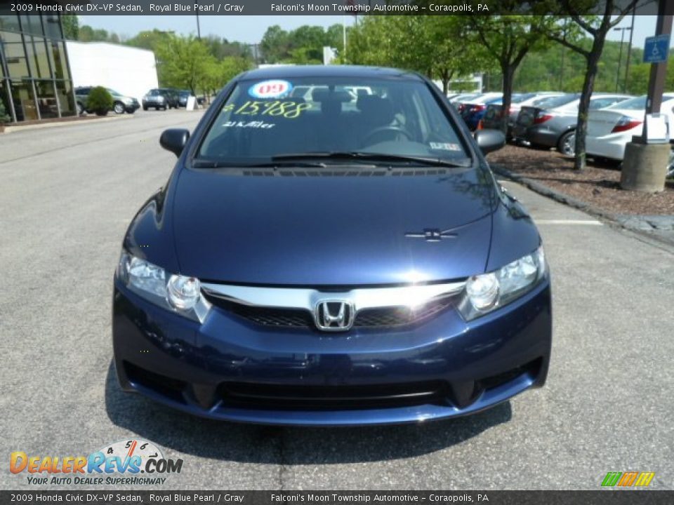 2009 Honda Civic DX-VP Sedan Royal Blue Pearl / Gray Photo #8
