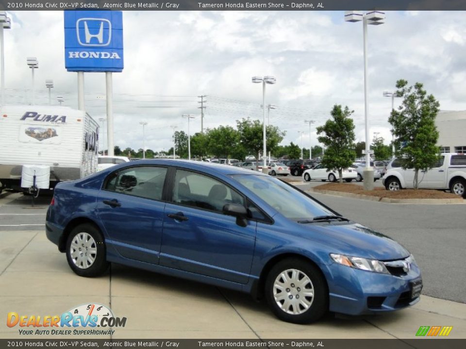 2010 Honda Civic DX-VP Sedan Atomic Blue Metallic / Gray Photo #3