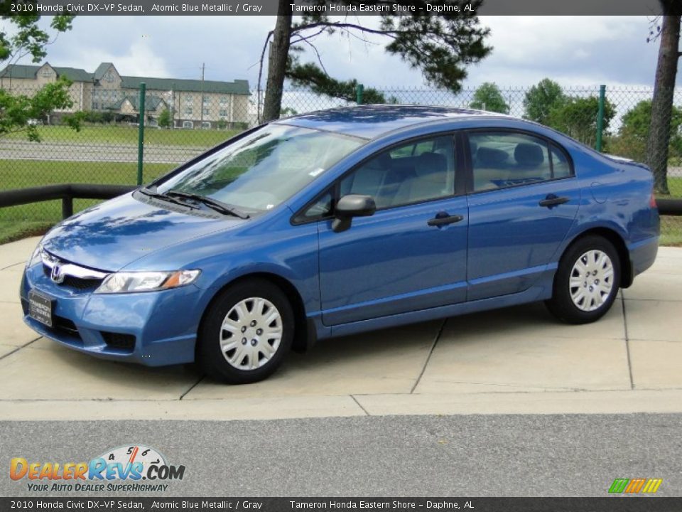 2010 Honda Civic DX-VP Sedan Atomic Blue Metallic / Gray Photo #9