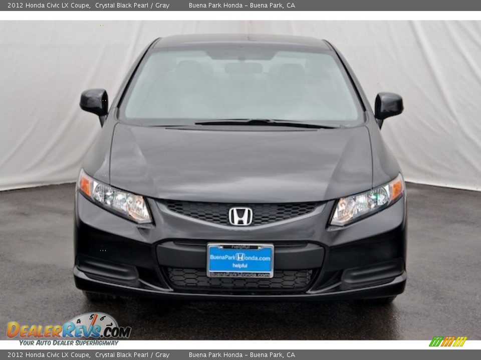 2012 Honda Civic LX Coupe Crystal Black Pearl / Gray Photo #2