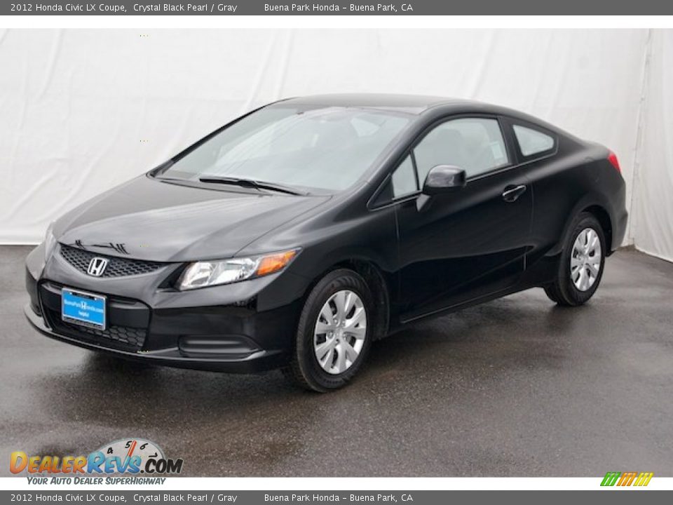 2012 Honda Civic LX Coupe Crystal Black Pearl / Gray Photo #3