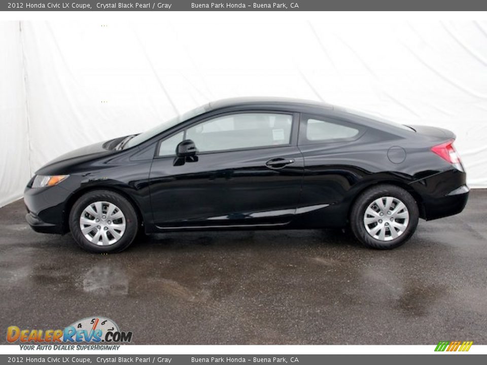 2012 Honda Civic LX Coupe Crystal Black Pearl / Gray Photo #4