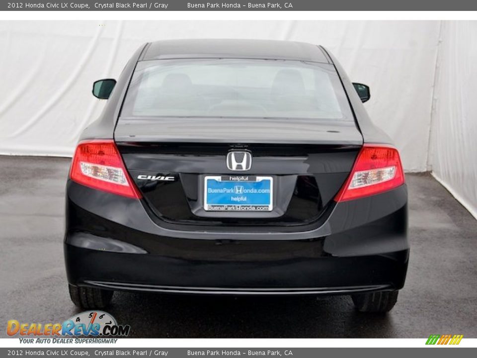 2012 Honda Civic LX Coupe Crystal Black Pearl / Gray Photo #6