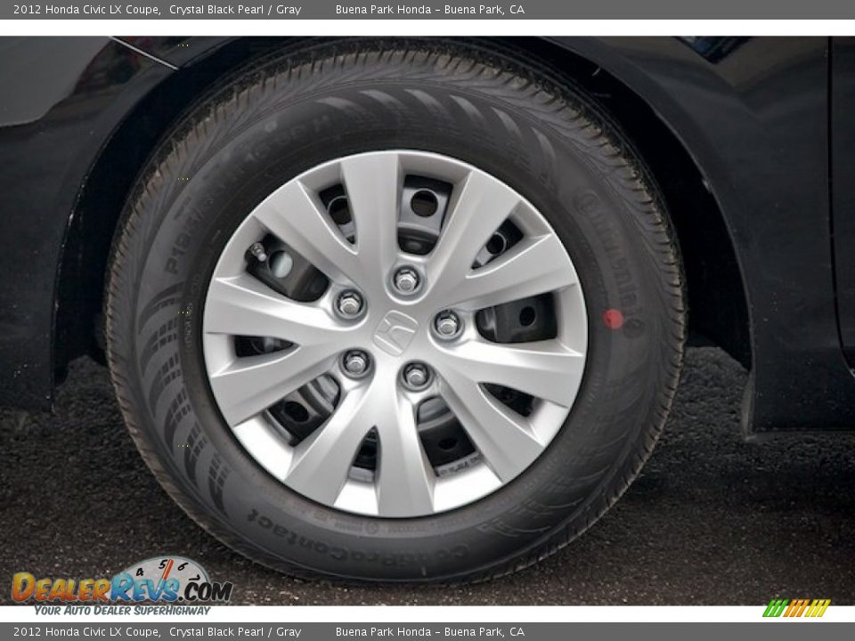 2012 Honda Civic LX Coupe Crystal Black Pearl / Gray Photo #7