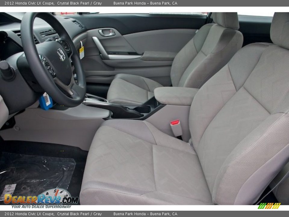 2012 Honda Civic LX Coupe Crystal Black Pearl / Gray Photo #9