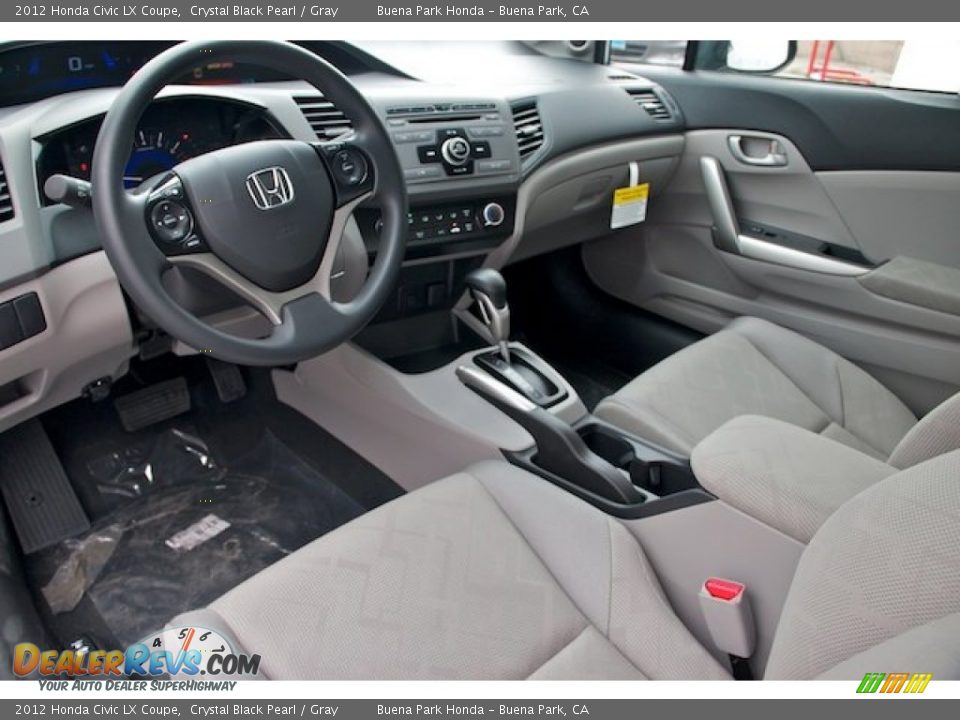2012 Honda Civic LX Coupe Crystal Black Pearl / Gray Photo #10