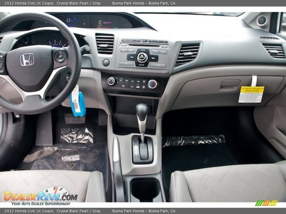 2012 Honda Civic LX Coupe Crystal Black Pearl / Gray Photo #12