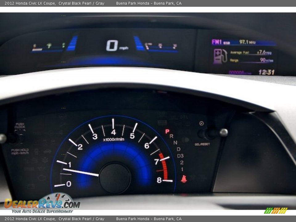 2012 Honda Civic LX Coupe Crystal Black Pearl / Gray Photo #14