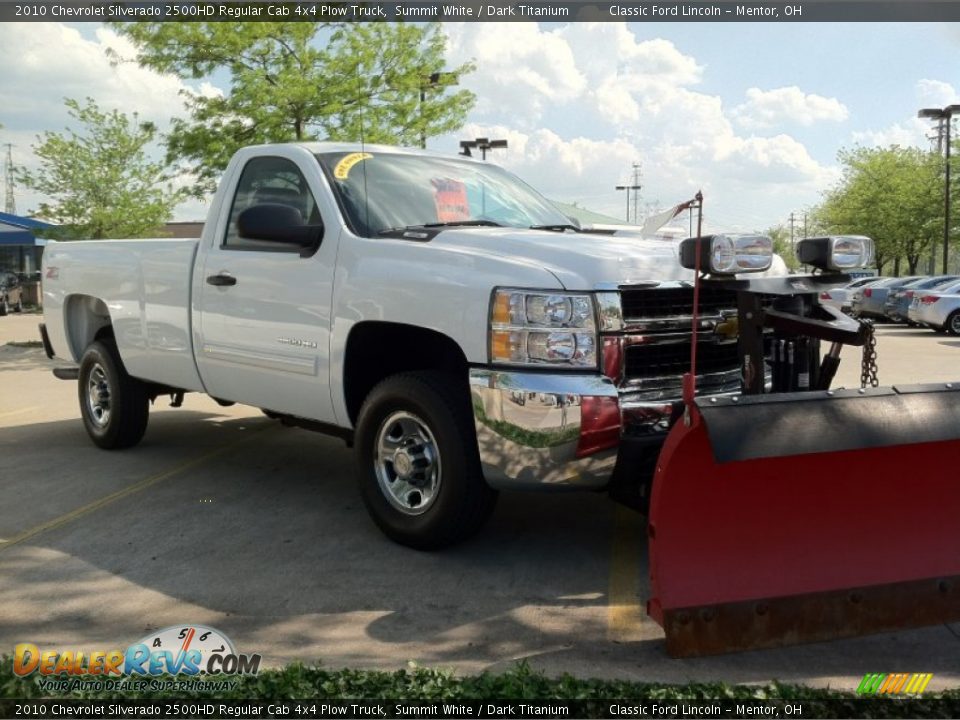 2010 Chevrolet Silverado 2500HD Regular Cab 4x4 Plow Truck Summit White / Dark Titanium Photo #1