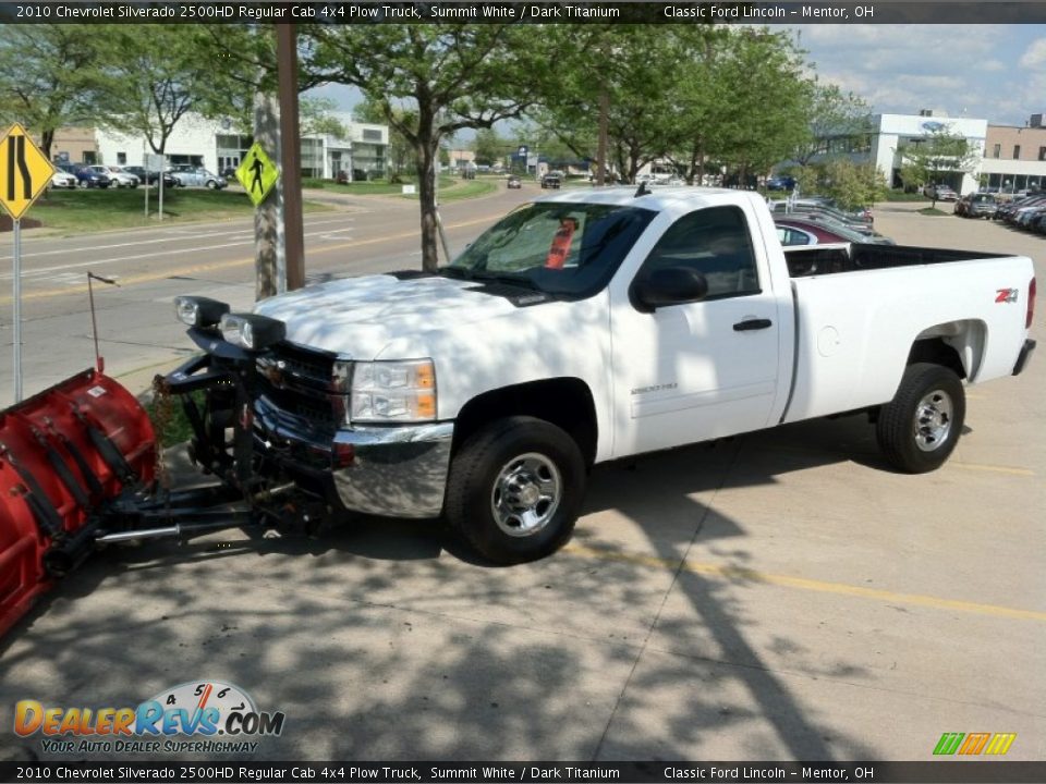 2010 Chevrolet Silverado 2500HD Regular Cab 4x4 Plow Truck Summit White / Dark Titanium Photo #2