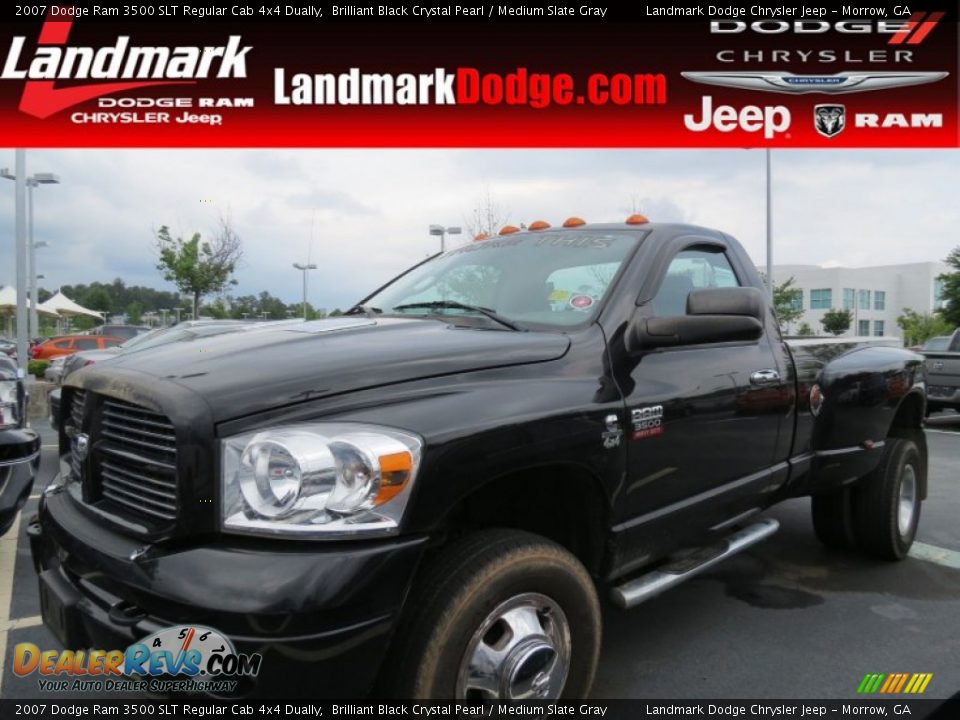 2007 Dodge Ram 3500 SLT Regular Cab 4x4 Dually Brilliant Black Crystal Pearl / Medium Slate Gray Photo #1