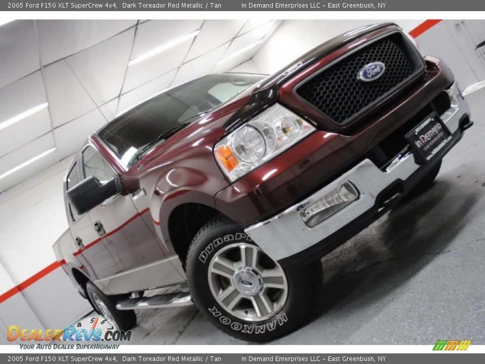 2005 Ford F150 XLT SuperCrew 4x4 Dark Toreador Red Metallic / Tan Photo #1