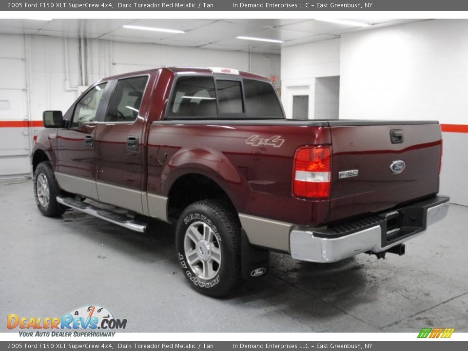 2005 Ford F150 XLT SuperCrew 4x4 Dark Toreador Red Metallic / Tan Photo #4
