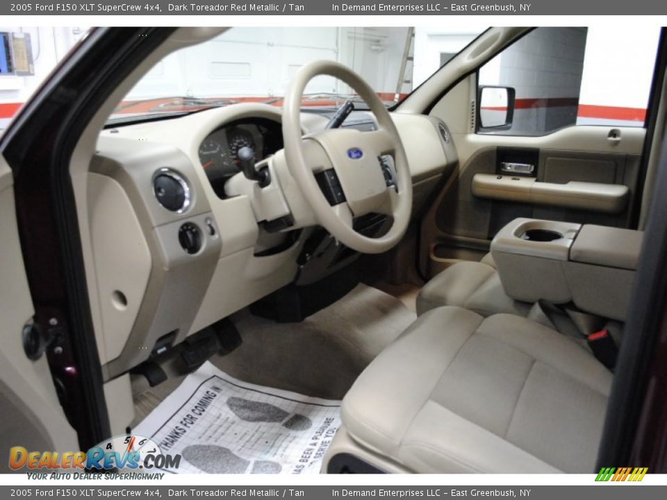 2005 Ford F150 XLT SuperCrew 4x4 Dark Toreador Red Metallic / Tan Photo #7