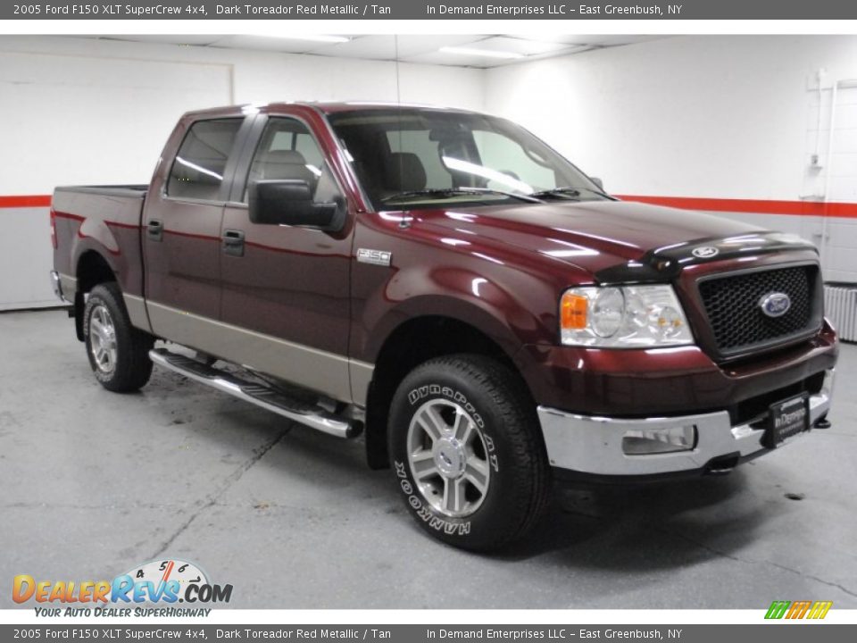 2005 Ford F150 XLT SuperCrew 4x4 Dark Toreador Red Metallic / Tan Photo #12