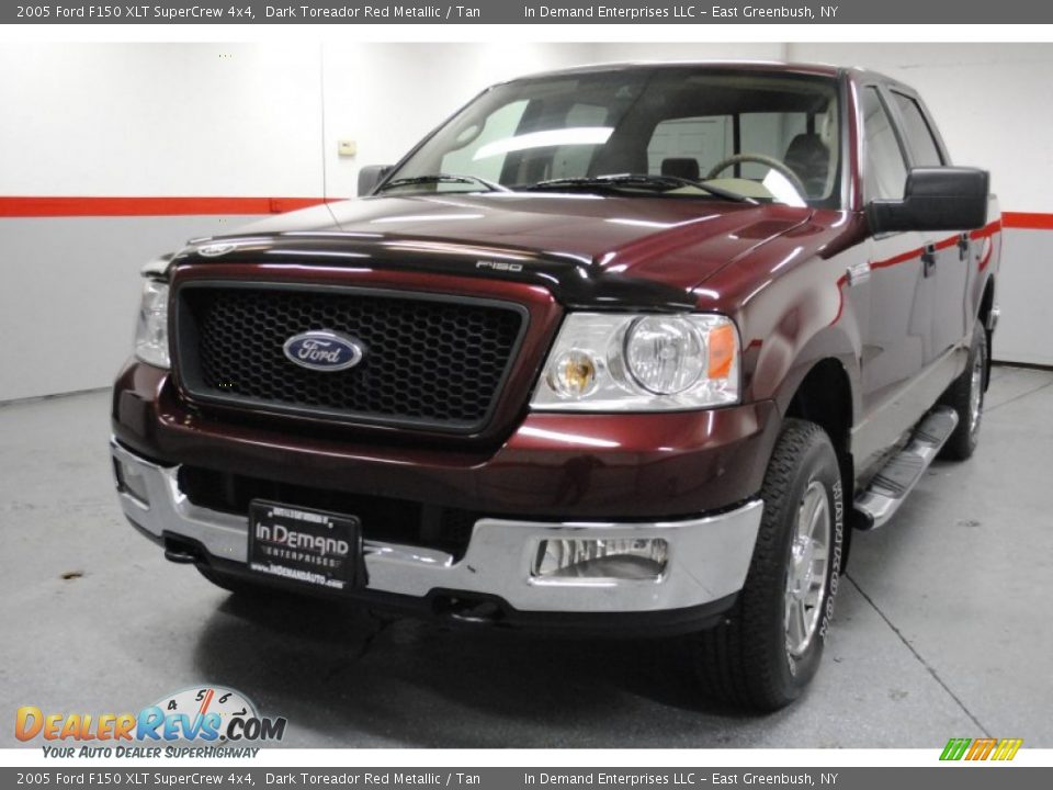 2005 Ford F150 XLT SuperCrew 4x4 Dark Toreador Red Metallic / Tan Photo #15