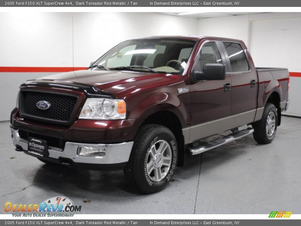 2005 Ford F150 XLT SuperCrew 4x4 Dark Toreador Red Metallic / Tan Photo #16