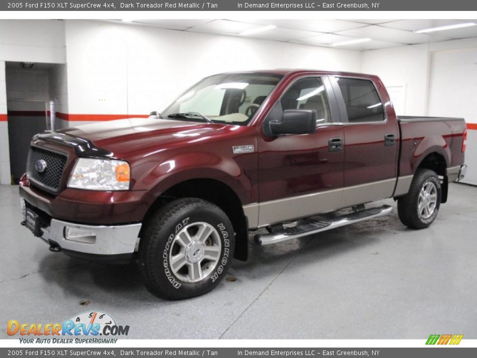 2005 Ford F150 XLT SuperCrew 4x4 Dark Toreador Red Metallic / Tan Photo #17