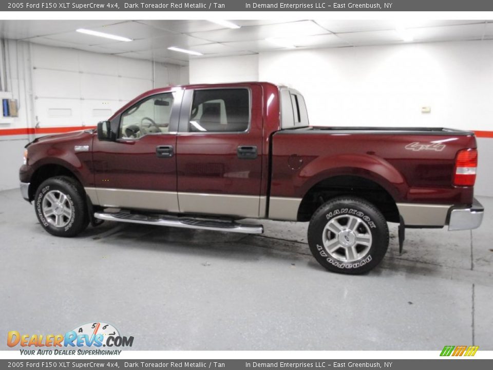 2005 Ford F150 XLT SuperCrew 4x4 Dark Toreador Red Metallic / Tan Photo #18
