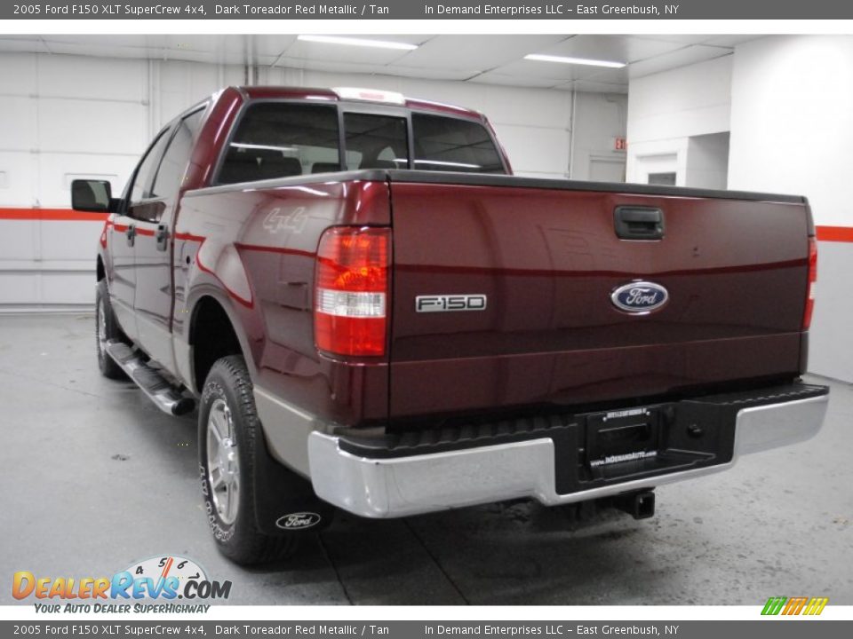 2005 Ford F150 XLT SuperCrew 4x4 Dark Toreador Red Metallic / Tan Photo #21
