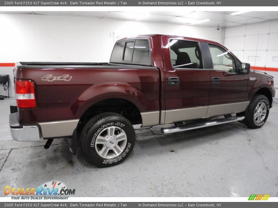 2005 Ford F150 XLT SuperCrew 4x4 Dark Toreador Red Metallic / Tan Photo #26