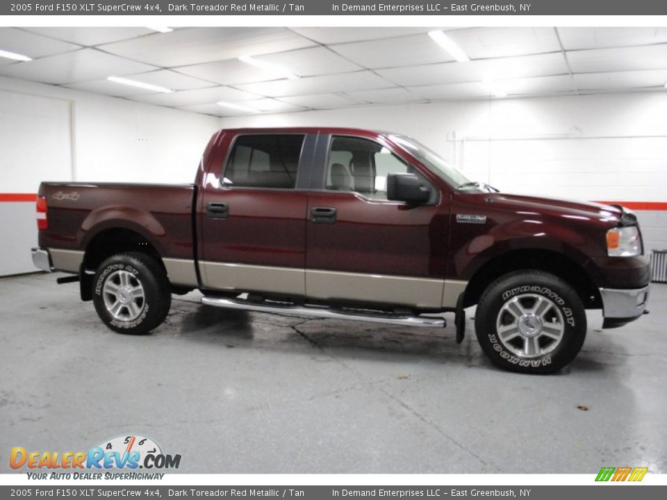 2005 Ford F150 XLT SuperCrew 4x4 Dark Toreador Red Metallic / Tan Photo #27