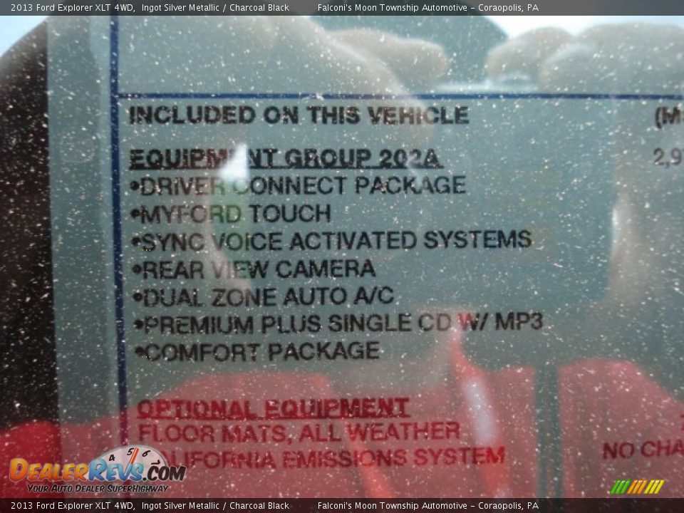 2013 Ford Explorer XLT 4WD Ingot Silver Metallic / Charcoal Black Photo #21