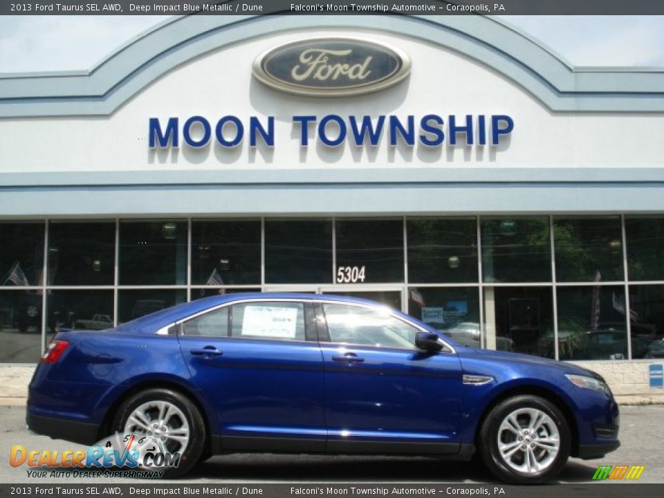 2013 Ford Taurus SEL AWD Deep Impact Blue Metallic / Dune Photo #1
