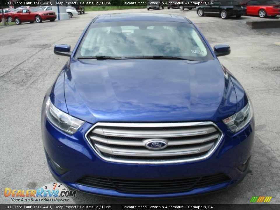 2013 Ford Taurus SEL AWD Deep Impact Blue Metallic / Dune Photo #3